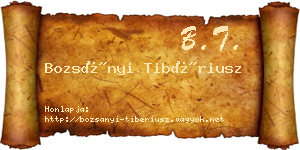 Bozsányi Tibériusz névjegykártya
